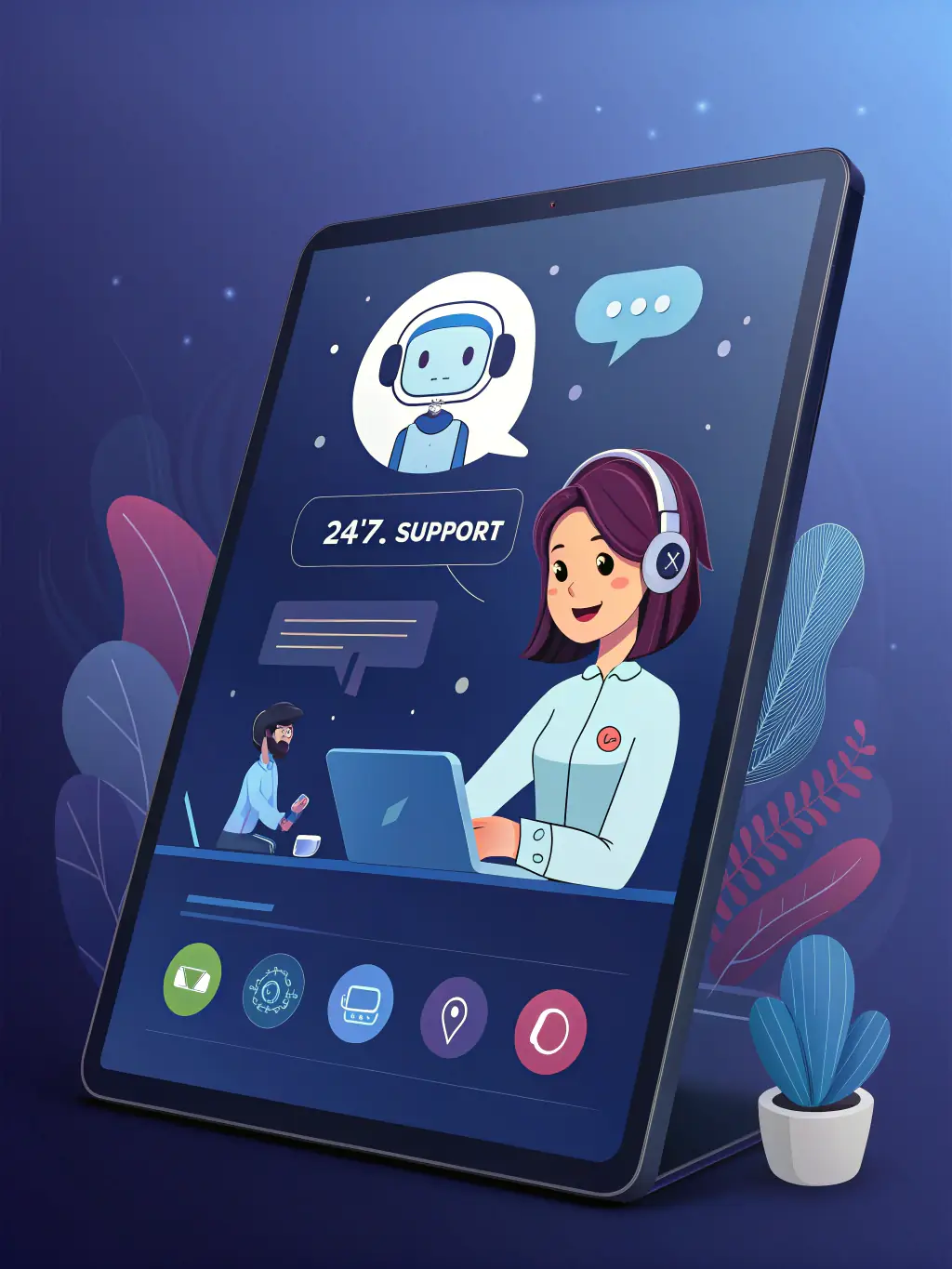 A chatbot interface interacting with a customer on a website, demonstrating Compass Solutions' AI-Powered Customer Service Chatbots.