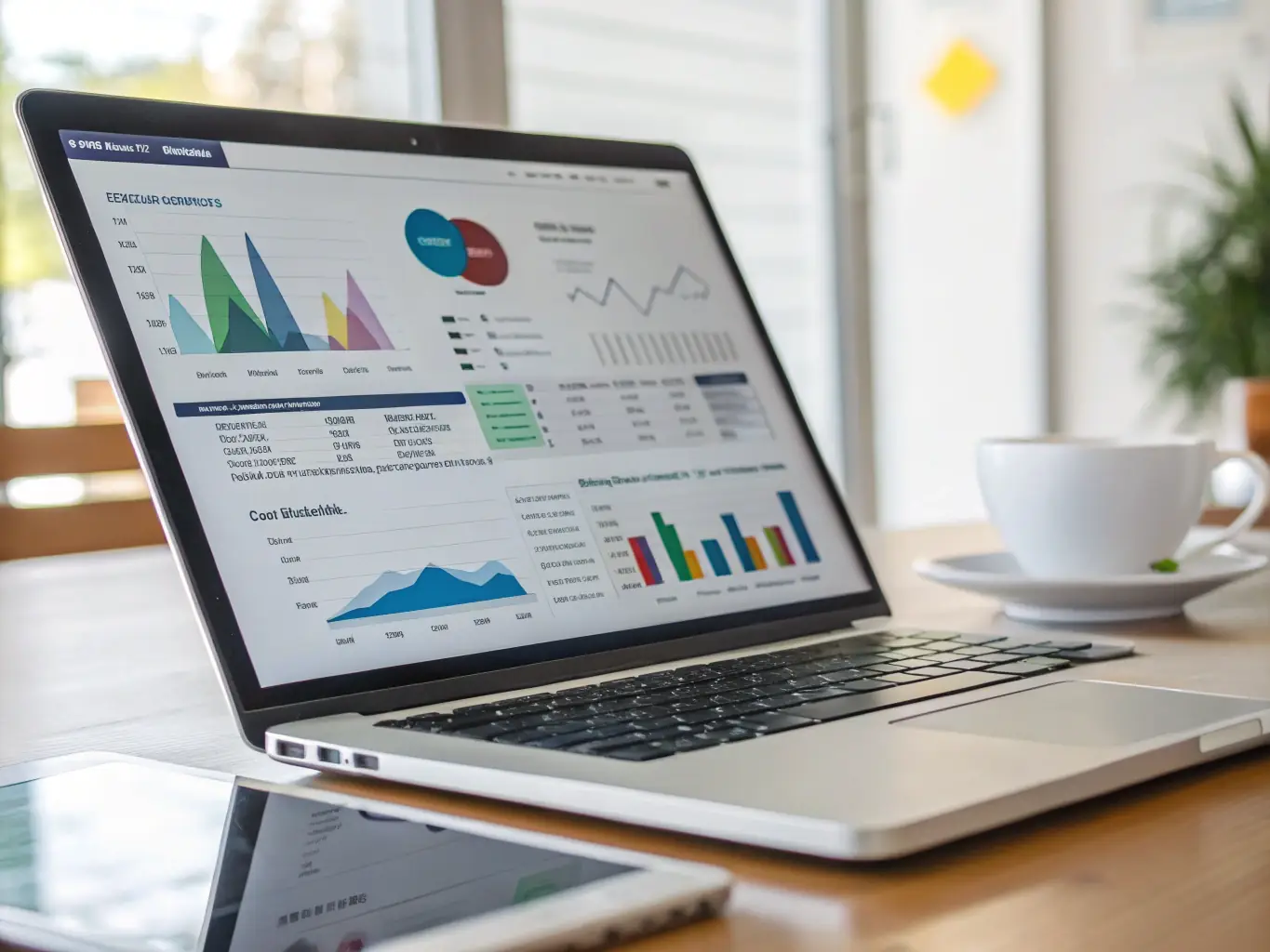 A visually appealing dashboard displaying demand forecasting graphs and inventory analytics, showcasing Compass Solutions' AI-powered forecasting service in action.
