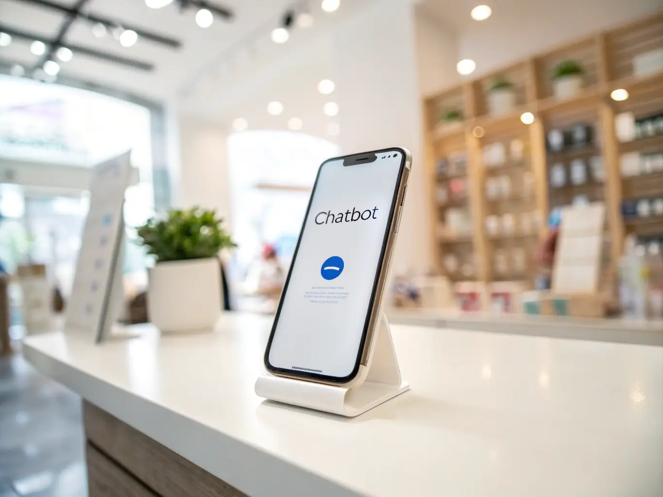 A friendly and efficient AI-powered customer service chatbot interacting with a customer on an e-commerce platform, demonstrating the benefits of AI in customer support.